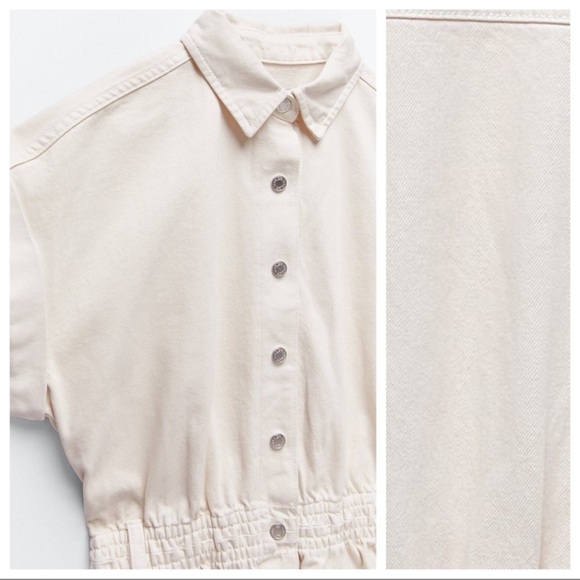 COPY - Zara Cream Denim Romper - Picture 4 of 6